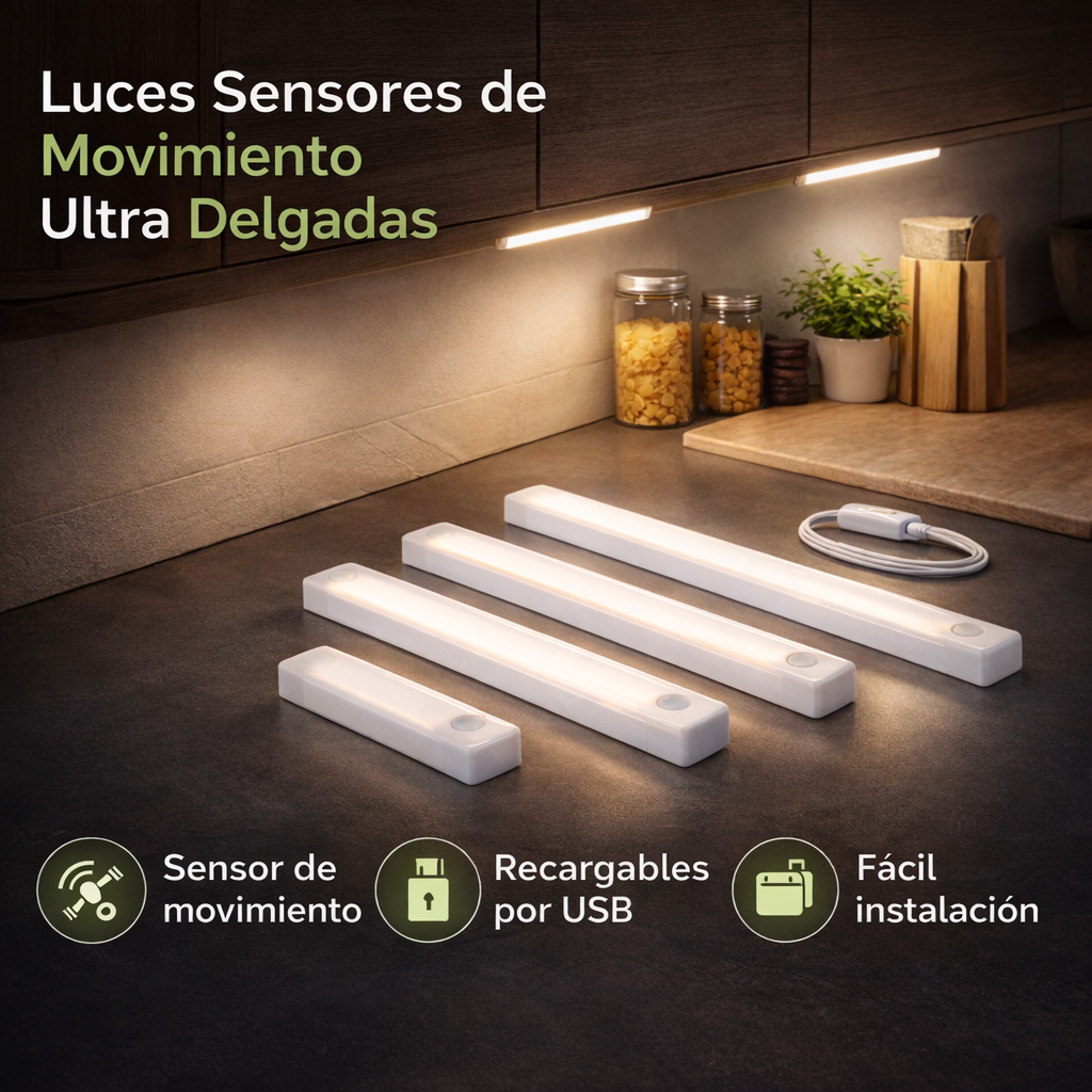 Luz LED con sensor de movimiento por USB