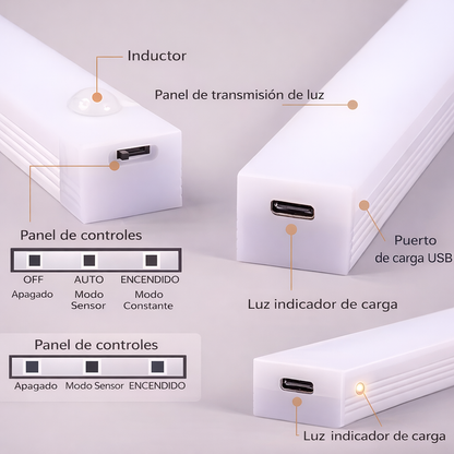 Luz LED con sensor de movimiento por USB